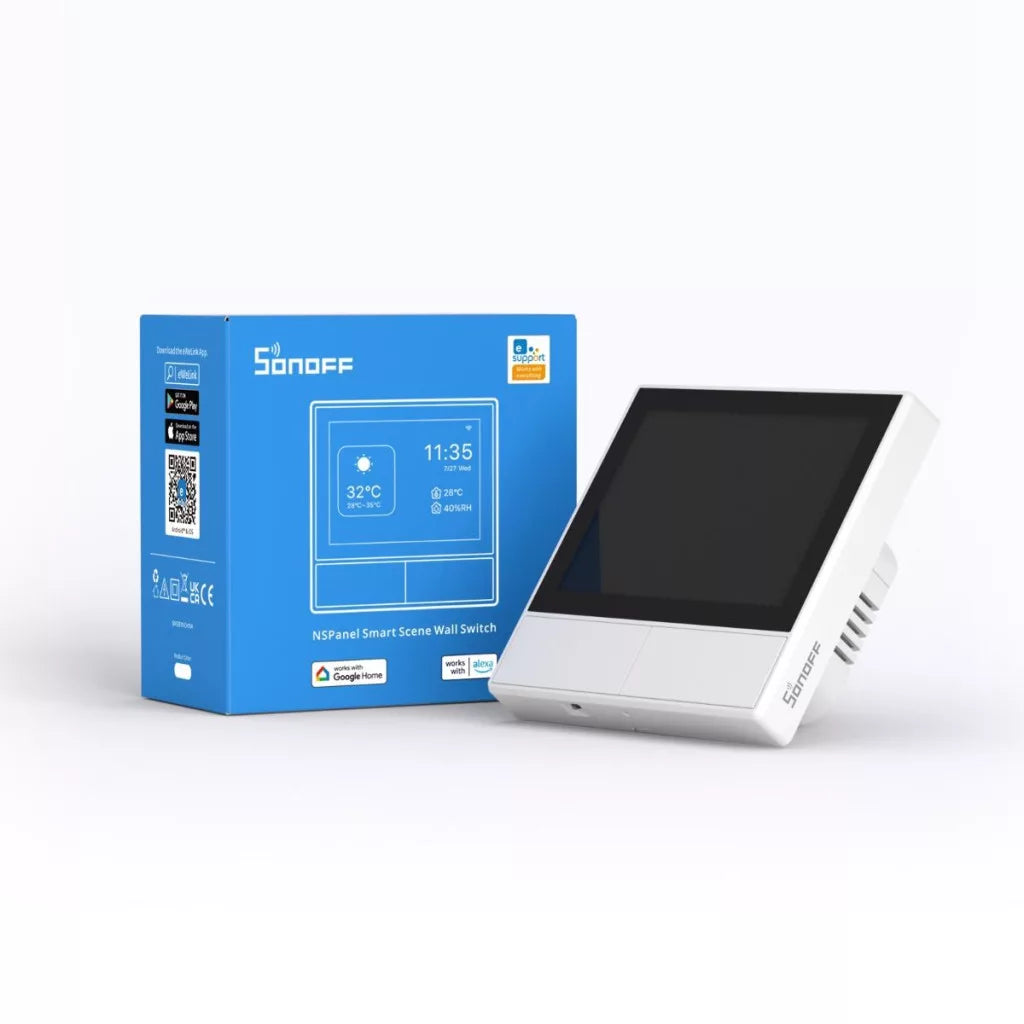 Sonoff NSPanel BRANCO 2-gang smart WiFi parede switch com LED painel, thermostat and smart scene switch feature