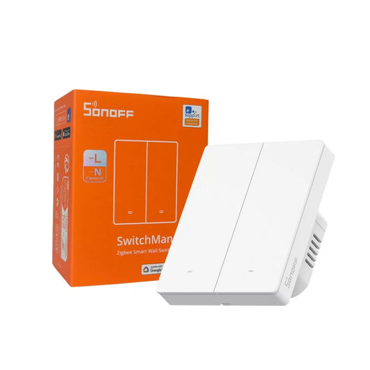 SONOFF SwitchMan M5 Zigbee smart parede switch, 2-gang, modular version, branco (ZBM5-2C-80W)