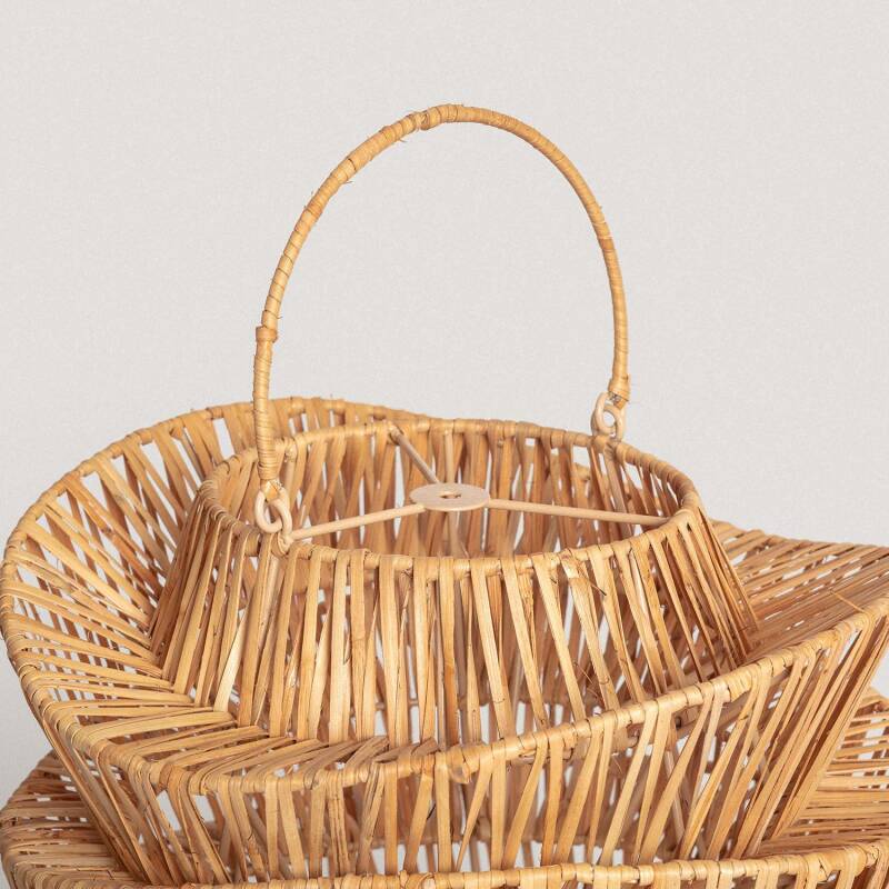 Abajur Candeeiro Suspenso Rattan Halima Ø570 mm ILUZZIA