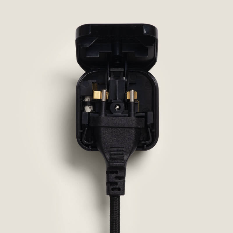 Adaptador de Ficha Tipo C (EU) Cabeça Plana com Cabo Reto a Ficha Tipo G (UK)