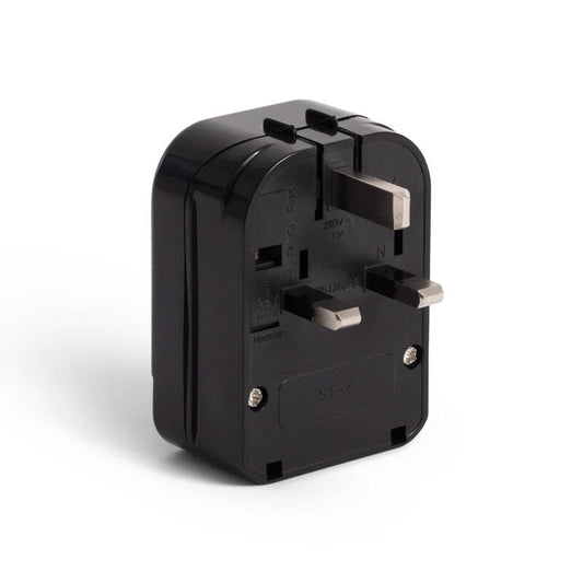 Adaptador de Ficha Tipo F (EU) Cabeça Larga com Cabo Baixo para Ficha Tipo G (UK)