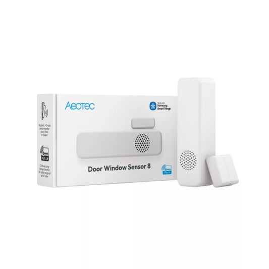 Aeotec Door Window Sensor 8 – Opening, tilt, temperature and humidity sensor, Z‑Wave, branco (ZWA055-C)