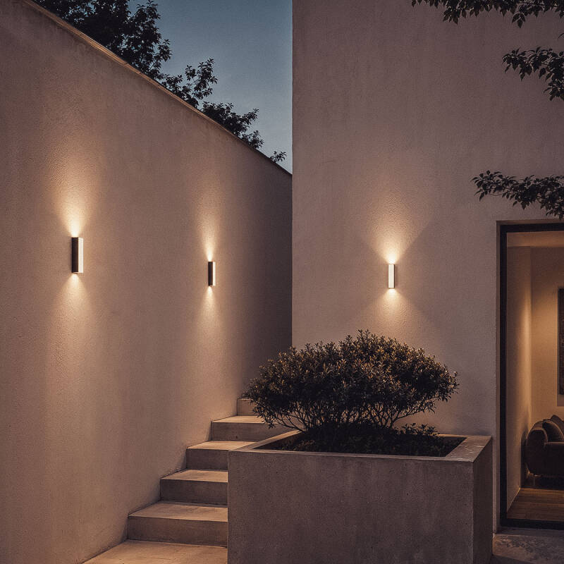 Aplique de Parede Exterior LED Alumínio Iluminação Dupla Hisar