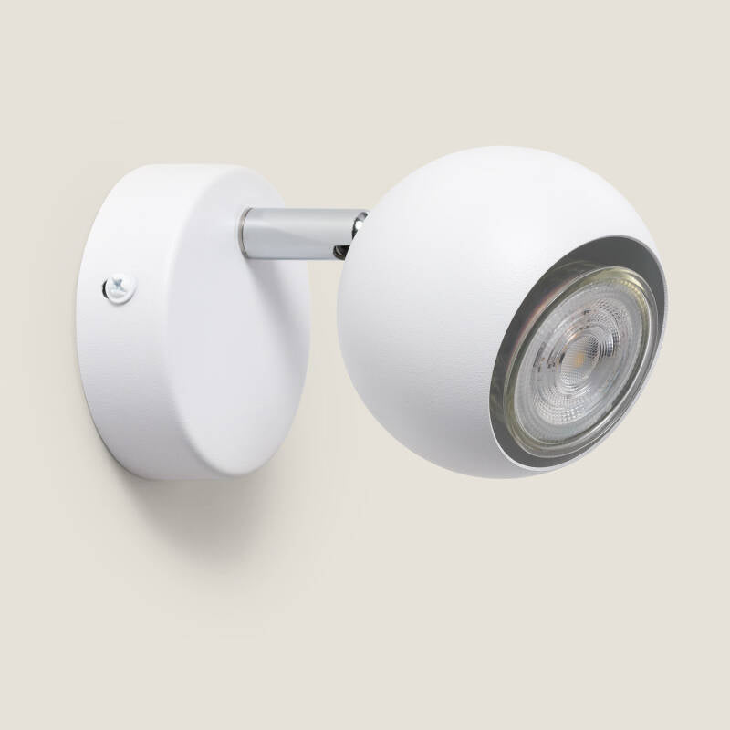 Candeeiro de Parede Orientável em Metal com 1 Foco Branco Ates