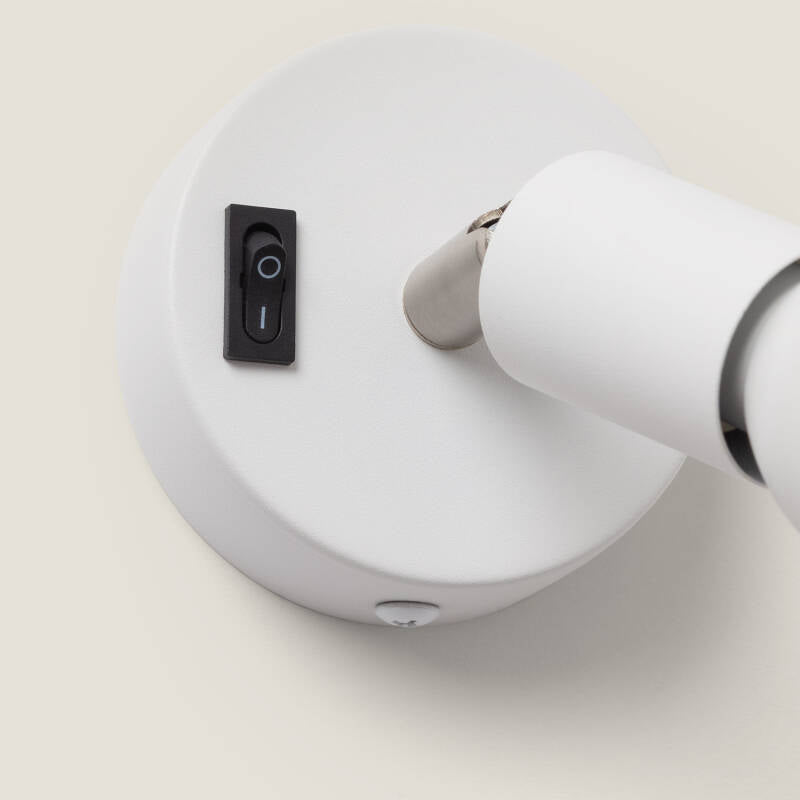 Aplique de Parede Alumínio Orientável com Interruptor 1 Foco Oasis Branco