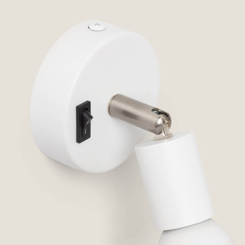 Aplique de Parede Alumínio Orientável com Interruptor 1 Foco Oasis Branco