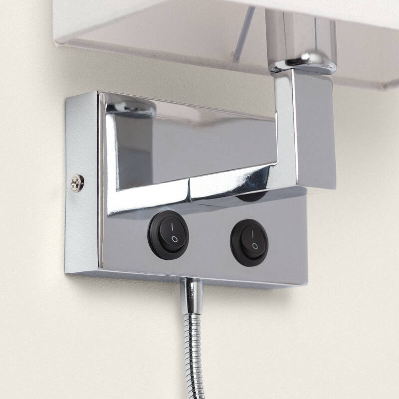 Aplique de Parede de Metal com Flexo LED de Leitura Waldorf