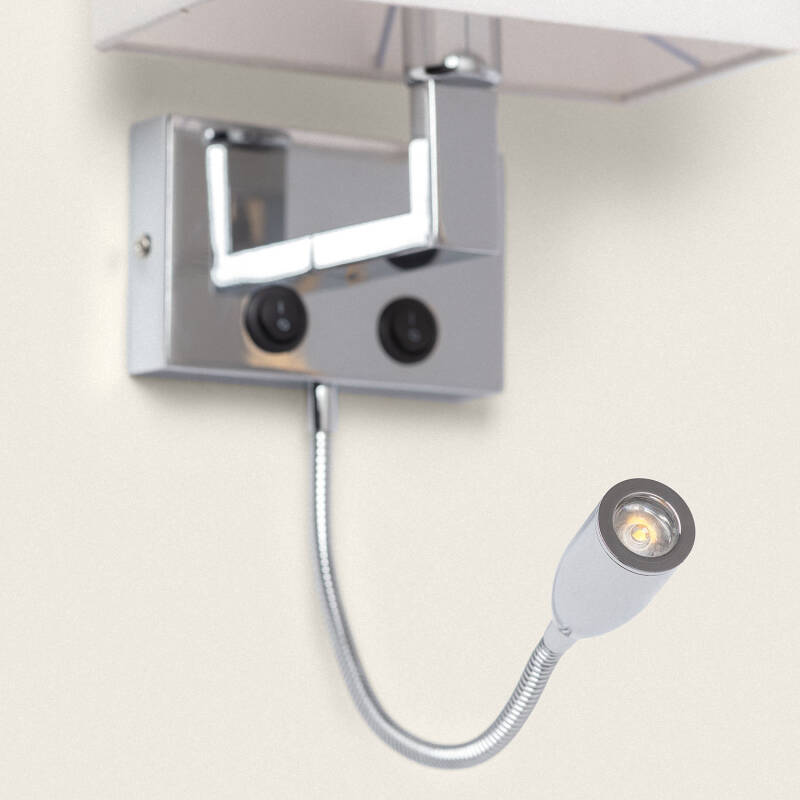 Aplique de Parede de Metal com Flexo LED de Leitura Waldorf