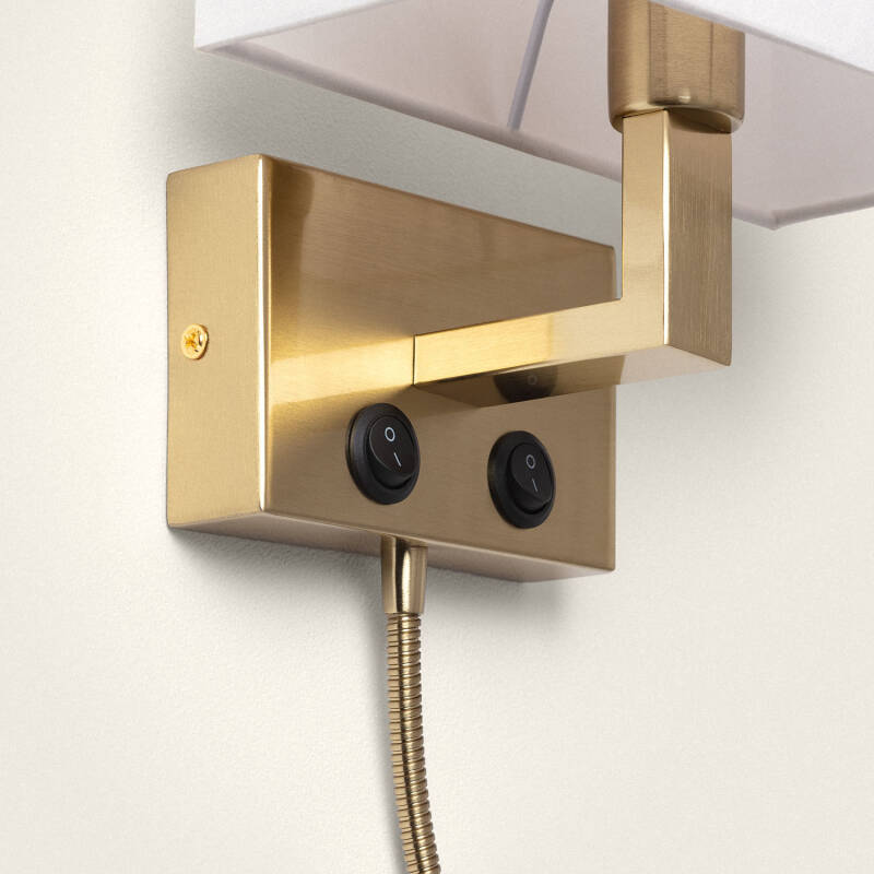 Aplique de Parede de Metal com Flexo LED de Leitura Waldorf