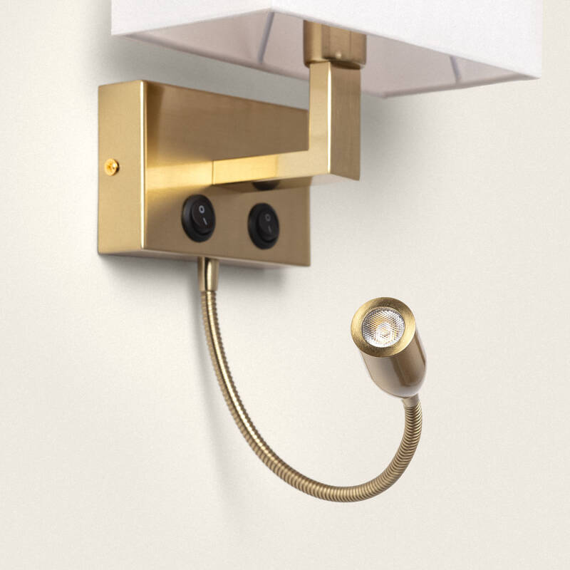 Aplique de Parede de Metal com Flexo LED de Leitura Waldorf