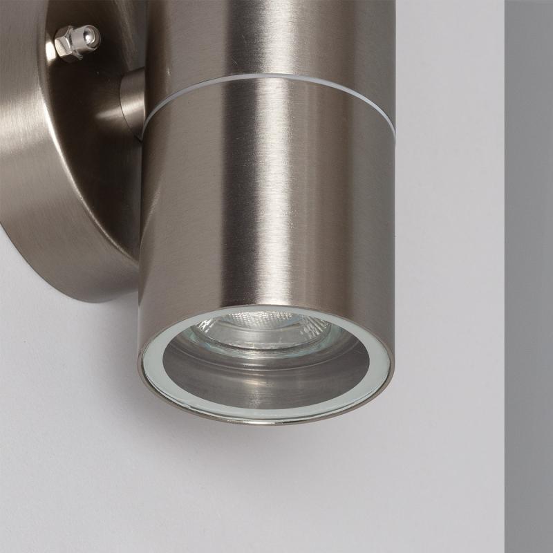 Aplique de Parede Exterior Aço Inoxidável Iluminação Dupla Satin