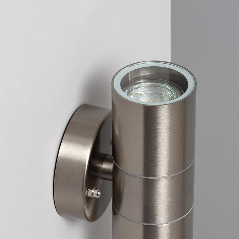 Aplique de Parede Exterior Aço Inoxidável Iluminação Dupla Satin