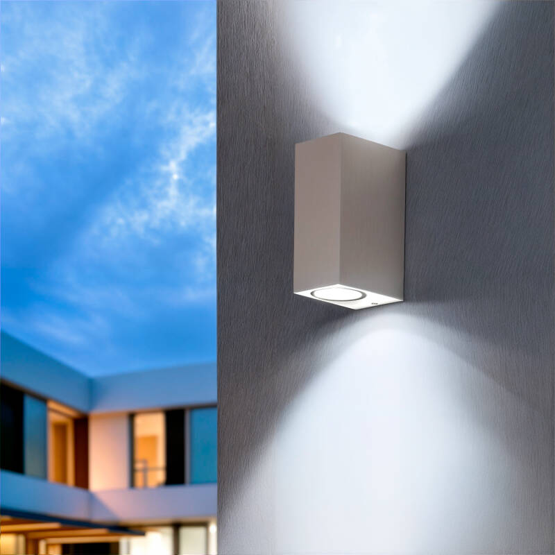 Aplique de Parede Exterior Alumínio Iluminação Dupla Cara Miseno Branco