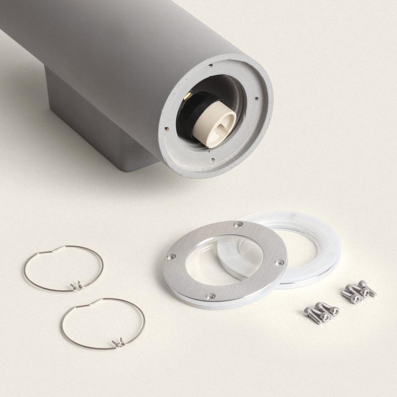 Aplique de Parede Exterior Cimento Iluminação DuplaBanjar Rond II