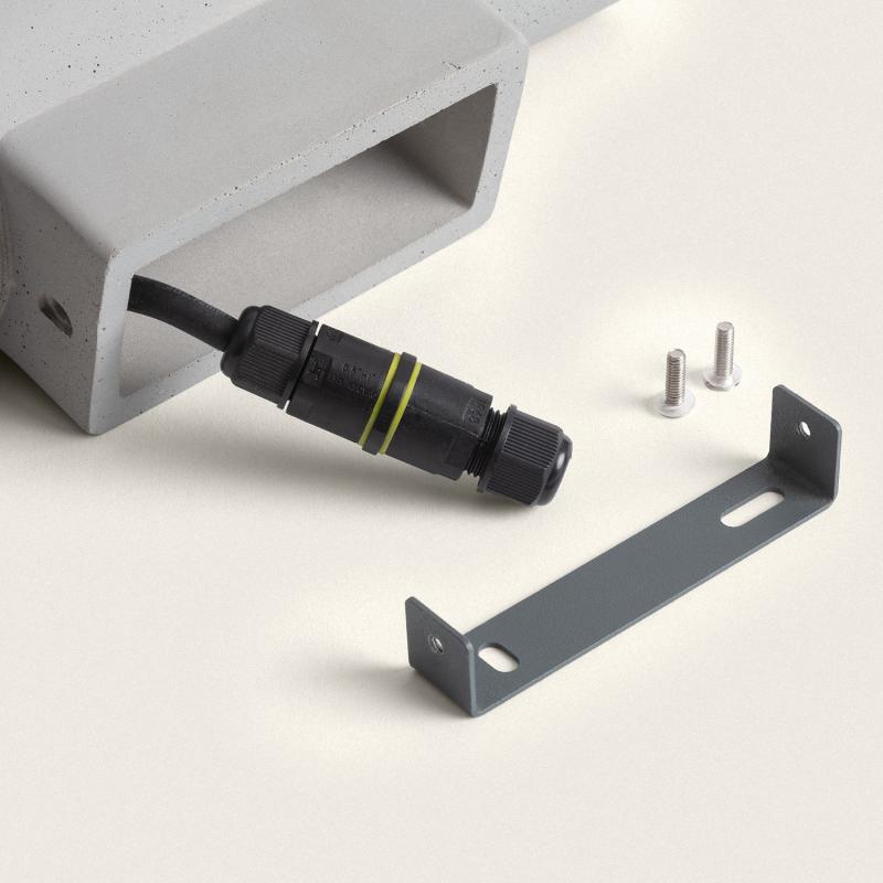 Aplique de Parede Exterior Cimento Iluminação DuplaBanjar Rond II