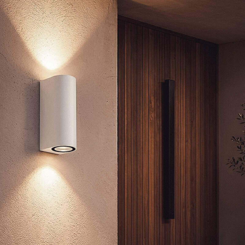 Aplique de Parede Exterior Iluminação Dupla Gala Branco