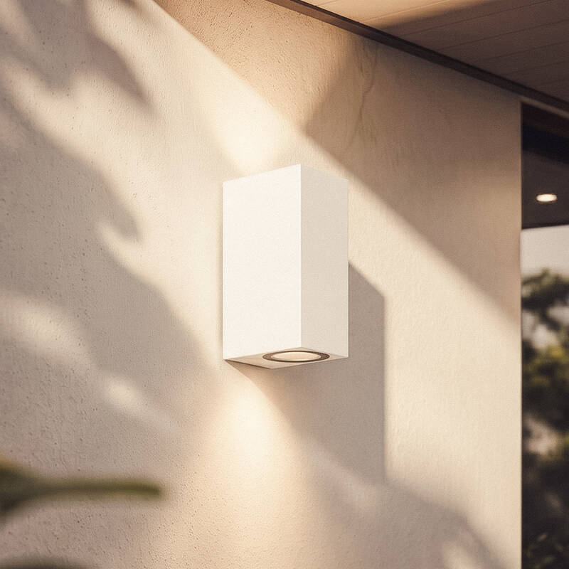 Aplique de Parede Exterior Iluminação Dupla Miseno Branco