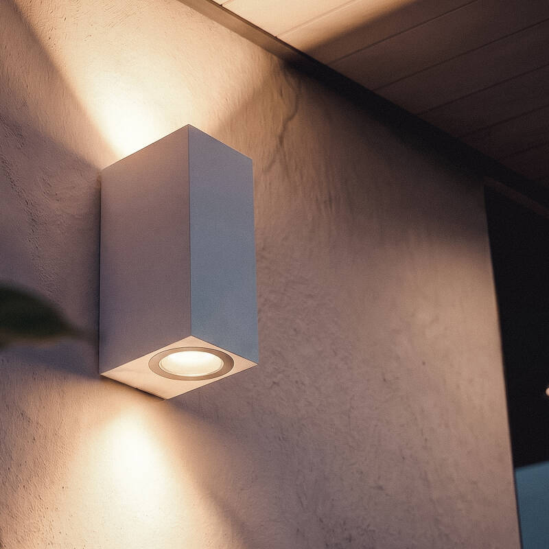Aplique de Parede Exterior Iluminação Dupla Miseno Branco