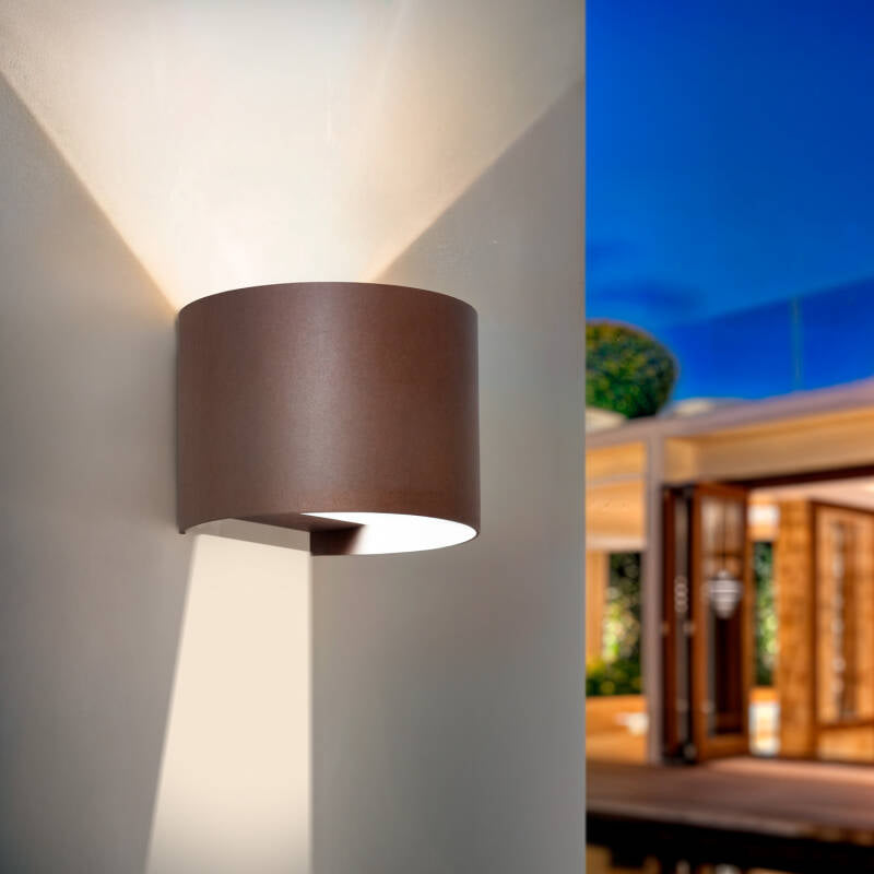 Aplique de Parede Exterior LED 10W Alumínio Iluminação Dupla Cara CCT Seleccionável Iridix Round