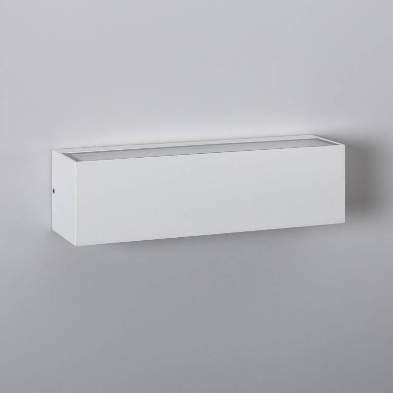 Aplique de Parede Exterior LED 10W em Alumínio, Iluminação Dupla Face, Retangular, Branco Lena