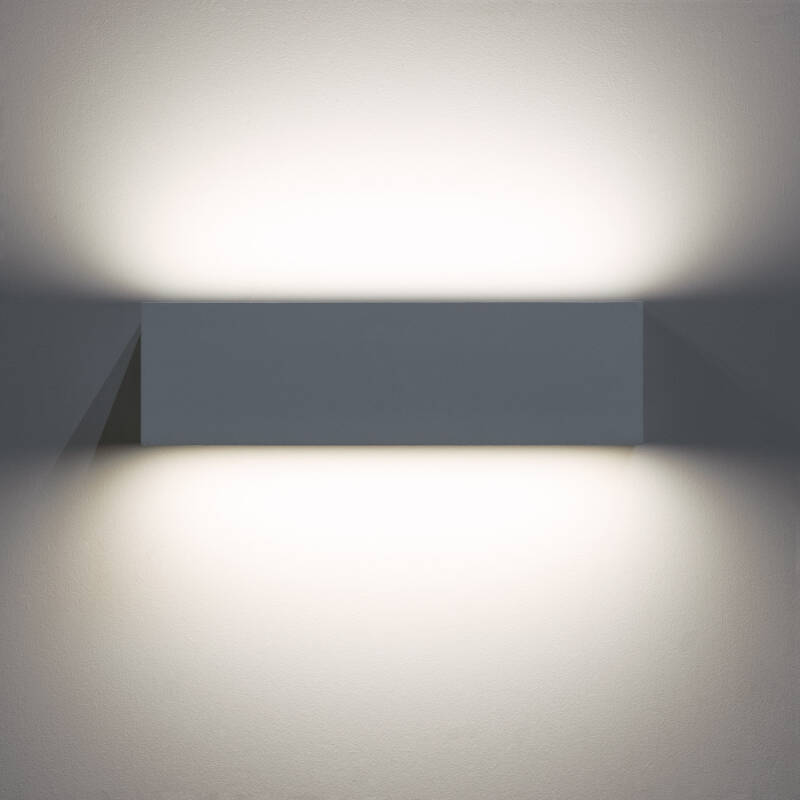 Aplique de Parede Exterior LED 10W em Alumínio, Iluminação Dupla Face, Retangular, Branco Lena
