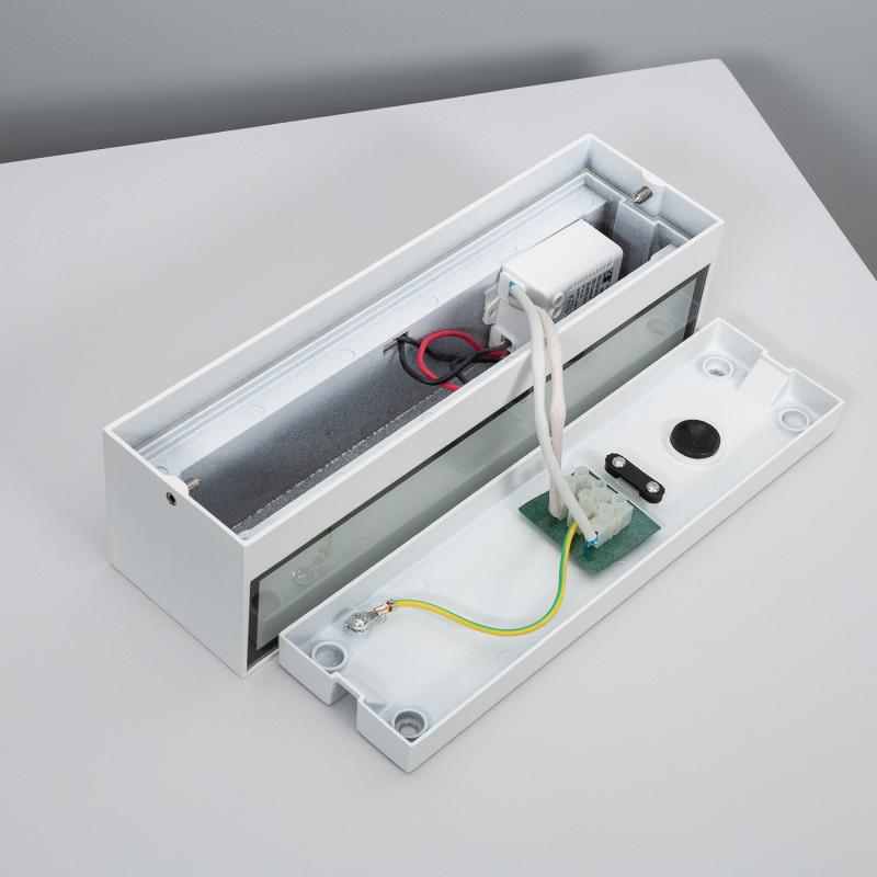 Aplique de Parede Exterior LED 10W em Alumínio, Iluminação Dupla Face, Retangular, Branco Lena