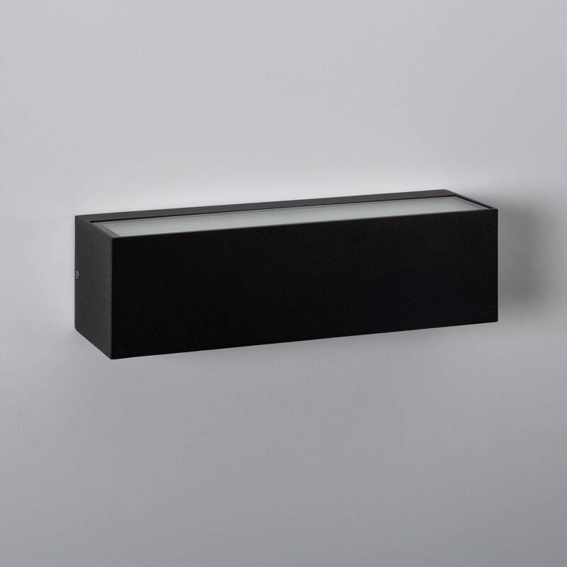 Aplique de Parede Exterior LED 10W em Alumínio, Iluminação Dupla Face, Retangular, Preto, Lena