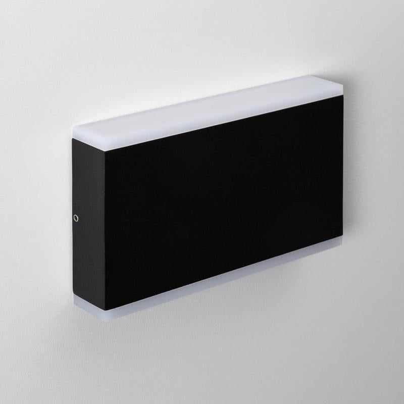 Aplique de Parede Exterior LED 10W em Alumínio, Iluminação Dupla Face, Retangular, Preto, Hera
