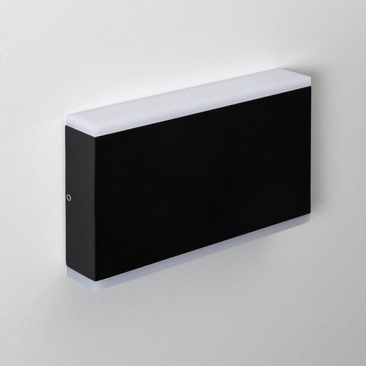 Aplique de Parede Exterior LED 10W em Alumínio, Iluminação Dupla Face, Retangular, Preto, Hera