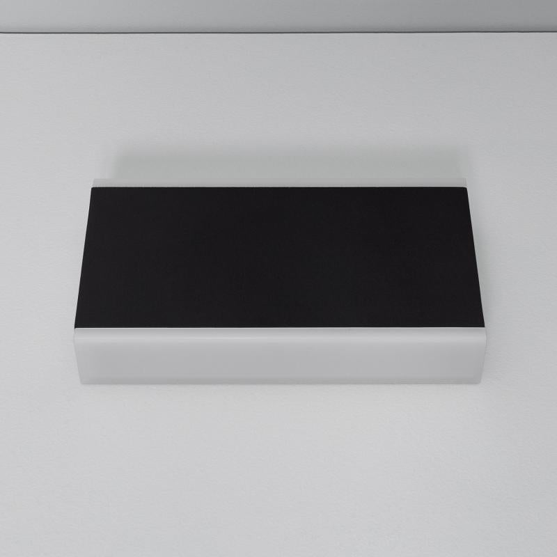 Aplique de Parede Exterior LED 10W em Alumínio, Iluminação Dupla Face, Retangular, Preto, Hera