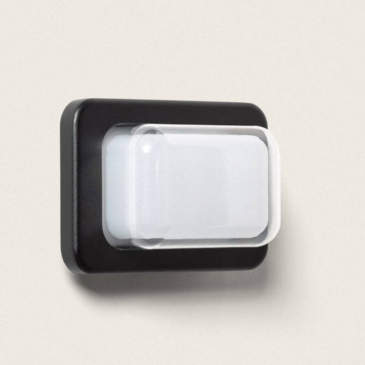 Aplique de Parede Exterior LED 10W, Iluminação Retangular, Alumínio Preto, Gulpos
