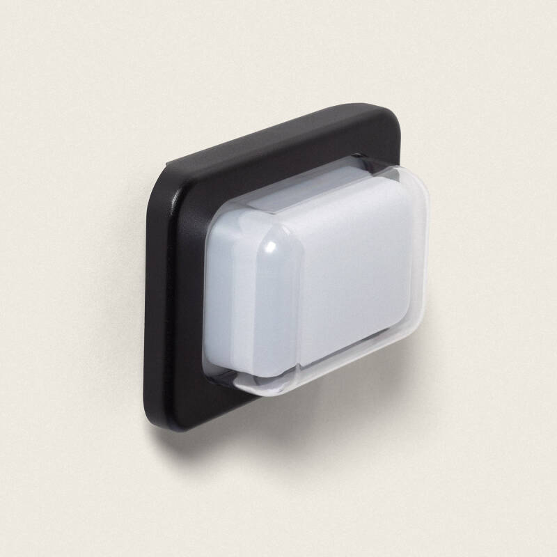 Aplique de Parede Exterior LED 10W, Iluminação Retangular, Alumínio Preto, Gulpos
