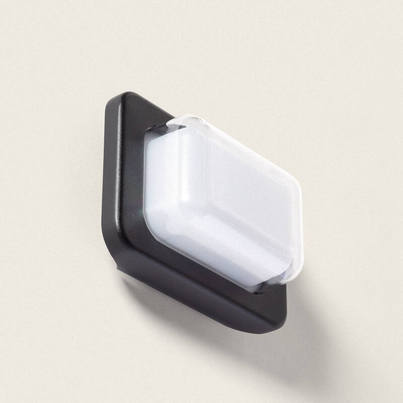 Aplique de Parede Exterior LED 10W, Iluminação Retangular, Alumínio Preto, Gulpos