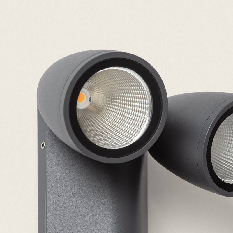Aplique de Parede Exterior LED 12W Alumínio Abel Dois Focos