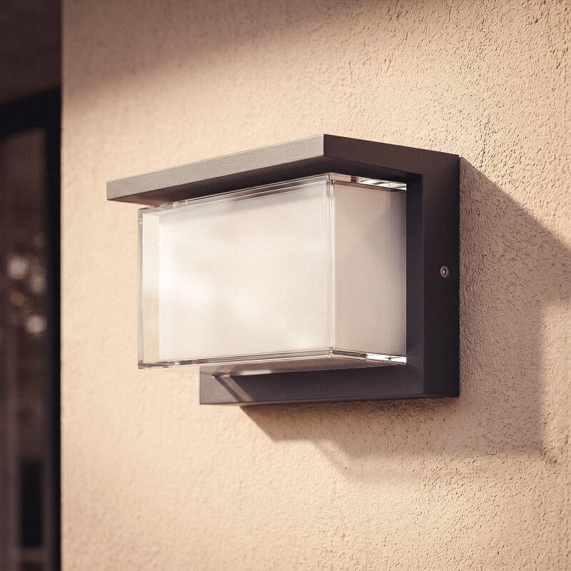 Aplique de Parede Exterior LED 12W Alumínio CCT Seleccionável Duplo Difusor Valorian