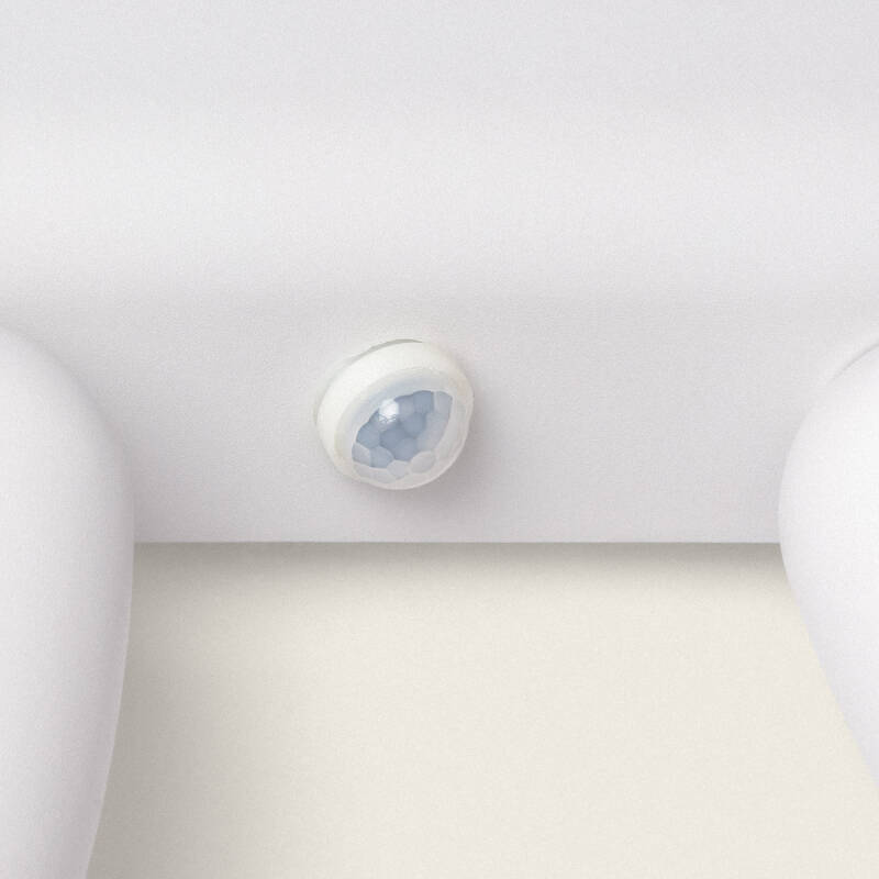 Aplique de Parede Exterior LED 12W Alumínio com Detector de Movimento PIR Abel Large Dois Focos