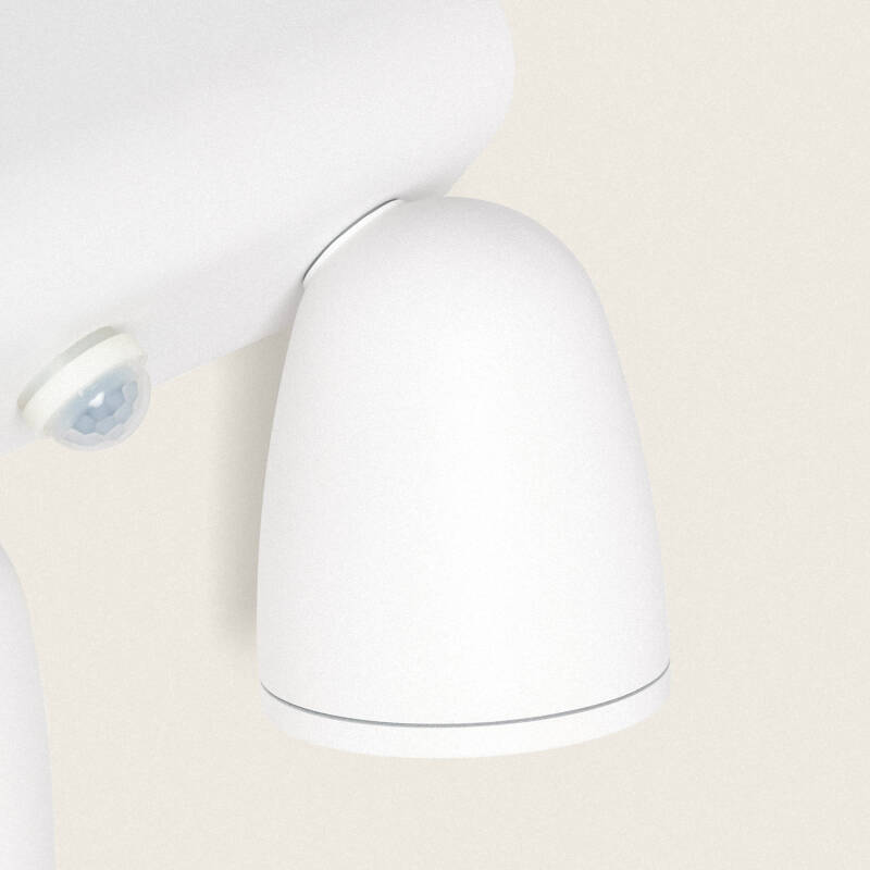 Aplique de Parede Exterior LED 12W Alumínio com Detector de Movimento PIR Abel Large Dois Focos
