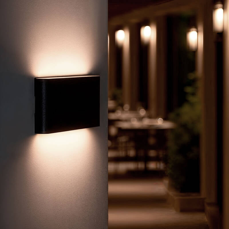 Aplique de Parede Exterior LED 12W Alumínio Iluminação Dupla Cara Vesta Preto