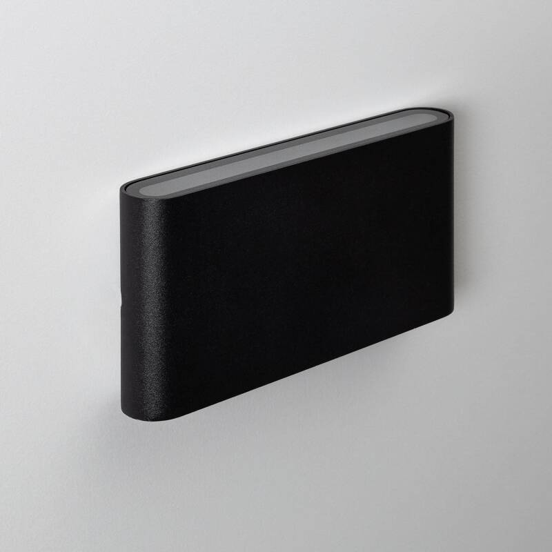 Aplique de Parede Exterior LED 12W Iluminação Dupla Retangular Preto Luming