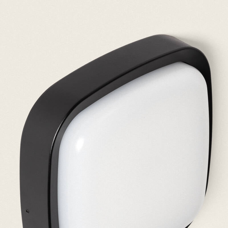 Aplique de Parede Exterior LED 12W Iluminação Quadrado Preto Beilen