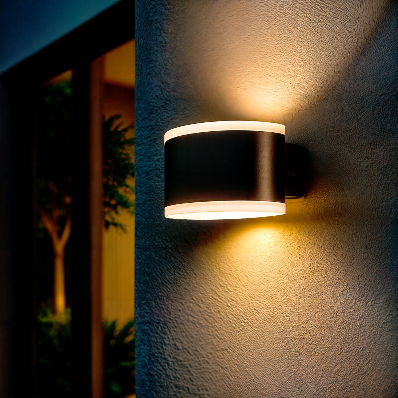 Aplique de Parede Exterior LED 15W, Iluminação Retangular, Alumínio Preto, Bertol