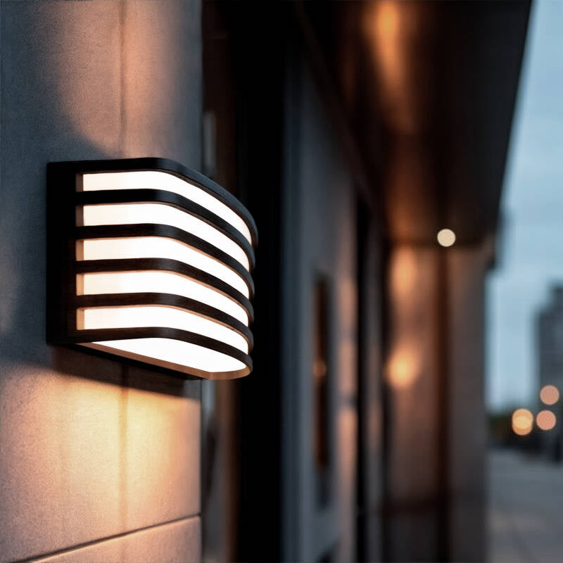 Aplique de Parede Exterior LED 15 W em Alumínio Preto Juli