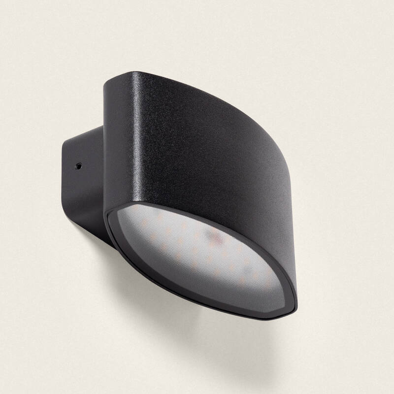 Aplique de Parede Exterior LED 15W, Iluminação Retangular, Alumínio Preto, Masha