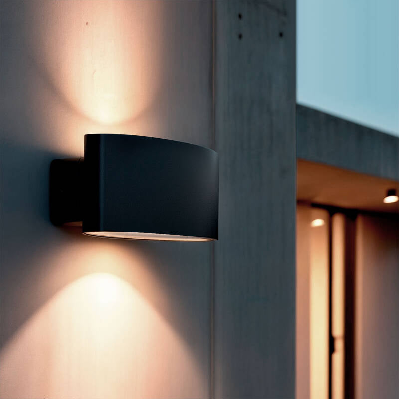 Aplique de Parede Exterior LED 15W, Iluminação Retangular, Alumínio Preto, Masha