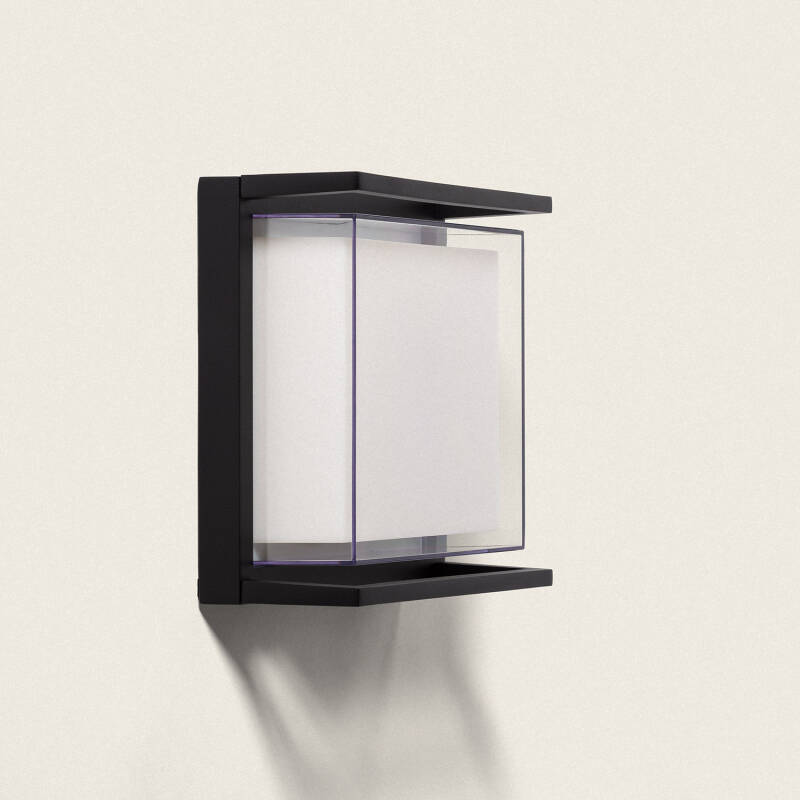 Aplique de Parede Exterior LED 18W em Alumínio, Iluminação Quadrada Preta Rale