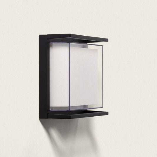 Aplique de Parede Exterior LED 18W em Alumínio, Iluminação Quadrada Preta Rale