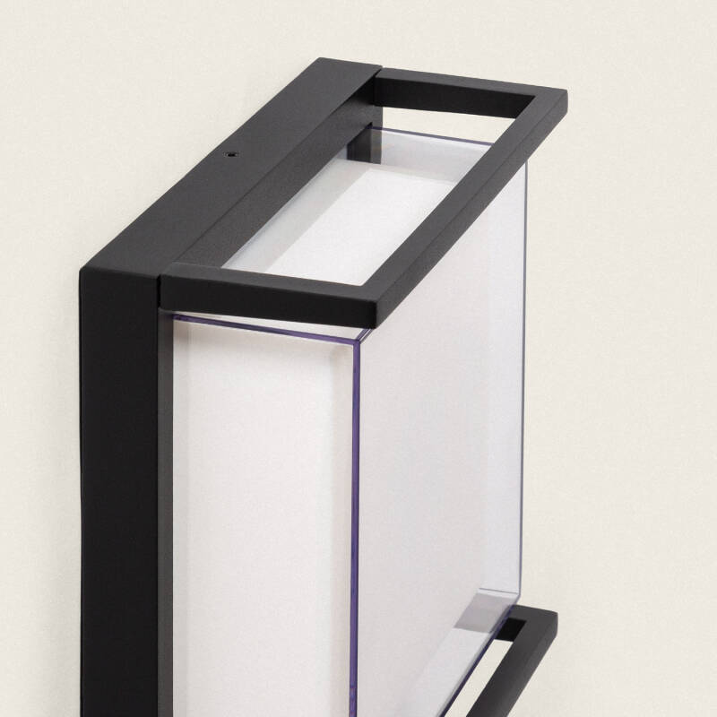 Aplique de Parede Exterior LED 18W em Alumínio, Iluminação Quadrada Preta Rale