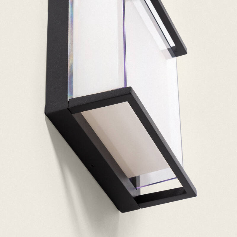 Aplique de Parede Exterior LED 18W em Alumínio, Iluminação Quadrada Preta Rale