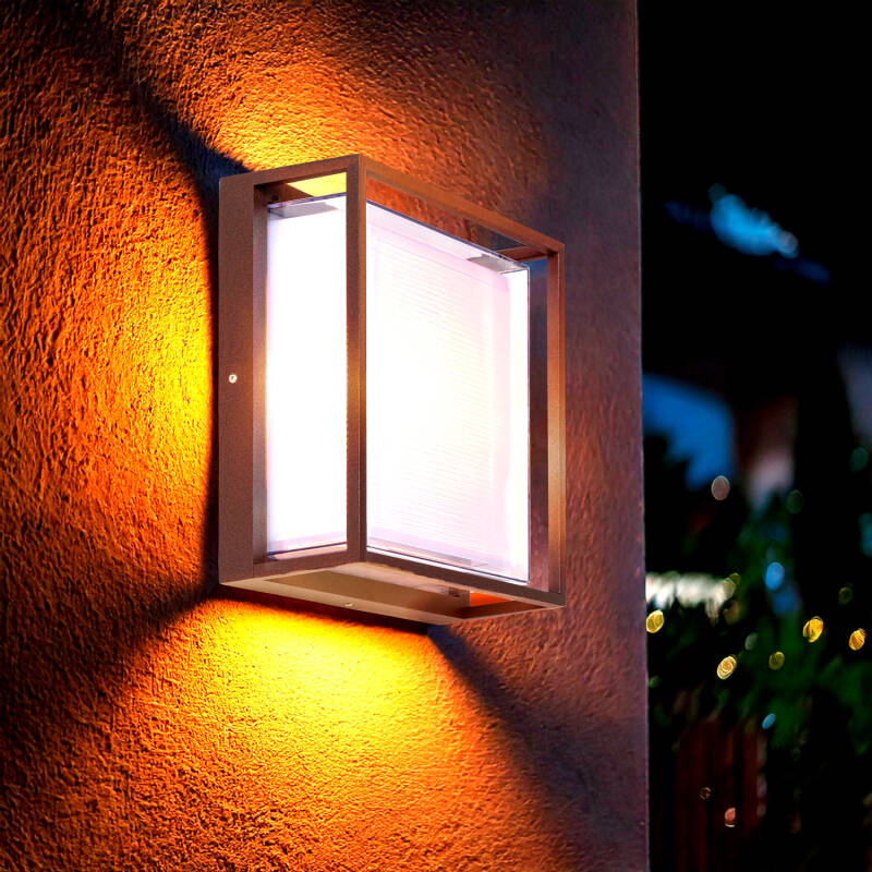 Aplique de Parede Exterior LED 20W Alumínio CCT Seleccionável Duplo Difusor Arelien