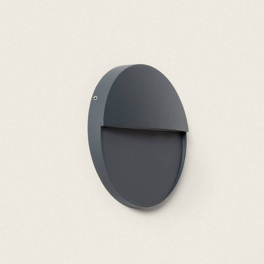 Aplique de Parede Exterior LED 6,5 W, CCT Selecionável, Alumínio, Superfície Circular, Jade